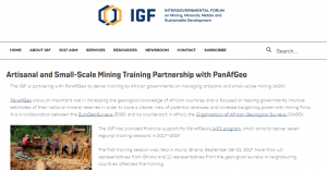 Significant international Media Coverage of the first Artisanal and Small Scale Mining training/non classe 