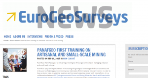 Significant international Media Coverage of the first Artisanal and Small Scale Mining training/non classe 