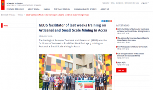 Significant international Media Coverage of the first Artisanal and Small Scale Mining training/non classe 