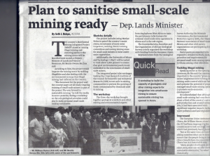 Significant international Media Coverage of the first Artisanal and Small Scale Mining training/non classe 